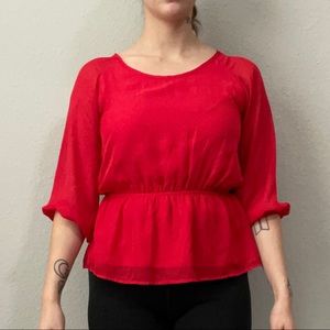Emelee Peplum 3/4 Sleeves Blouse